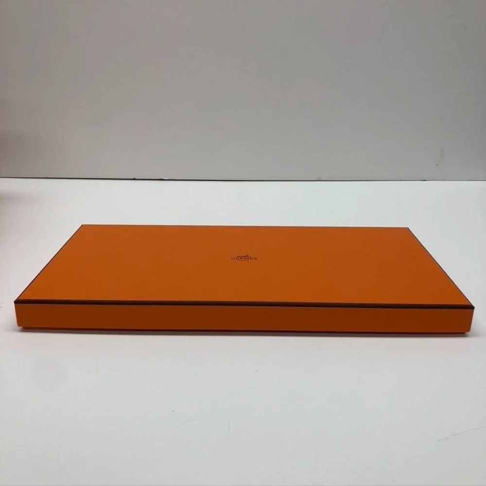 Authentic Hermes Orange Storage Gift Box Empty 7.25x14.5x1 Small Rectangle